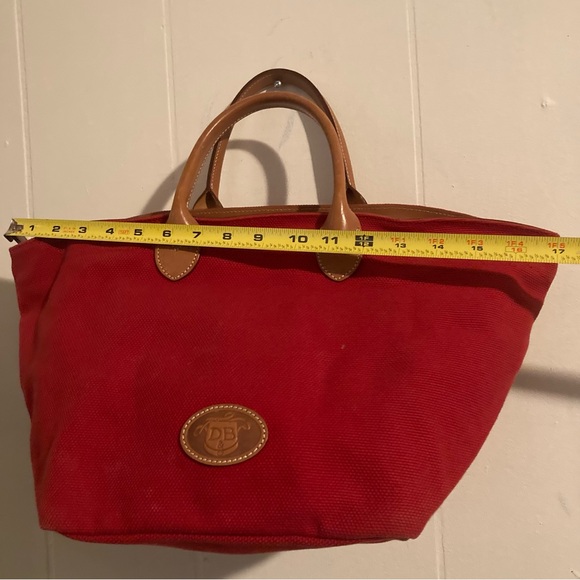 Dooney & Bourke Vintage Red Canvas Tote Bag - Picture 2 of 12
